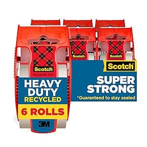 6-pk Scotch Heavy Duty Recycled Packaging Tape w/ Dispensers $10.45 w/ Subscribe & Save