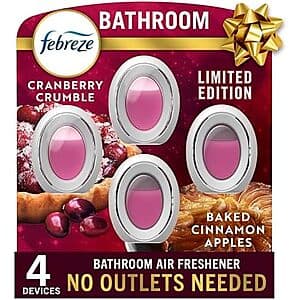 4-Count Febreze Bathroom Air Fresheners (Baked Cinnamon Apples & Cranberry Crumble) $6 w/ Subscribe & Save