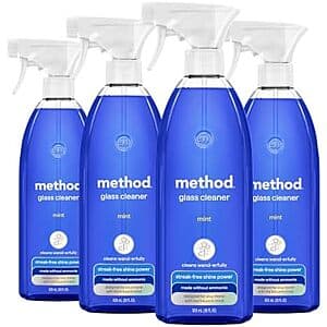 Select Accounts: 4-pk 28-Oz Method Glass Cleaner Sprays (Mint) $7.85 w/ S&S
