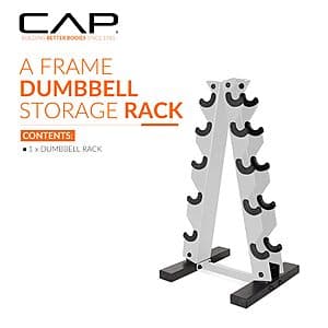 CAP Barbell A-Frame Dumbbell Weight Rack (200-Lb Capacity, White) $25.60