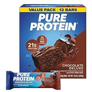 12-Pack 1.76-Oz Pure Protein Bars (Chocolate Deluxe) $6.90 w/ S&S