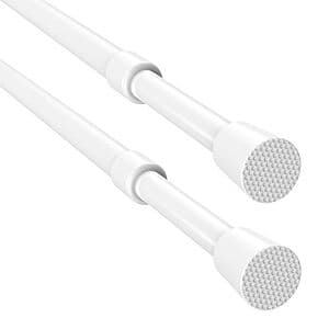2-Pk 16" to 28" Blu-Pier Tech Spring Tension Curtain Rods (White) $3.50