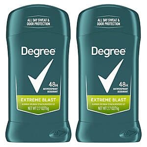 2-Pack 2.7-Oz Degree Men's Antiperspirant Deodorant (Extreme Blast) $3.80 w/ Subscribe & Save