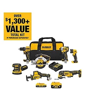DeWALT 7-Tool 20V Max Cordless Combo Kit w/ 2.0 + 5.0Ah Battery & Charger $499 + Free Shipping