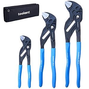 3-Piece toolant 7,10 & 12" Adjustable Plier Wrench Set $36 & More + Free Shipping