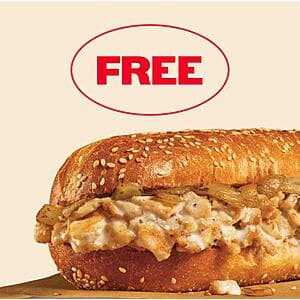 Arby's Restaurant: Chicken Cheesesteak or Spicy Chicken Cheesesteak Sandwich Free w/ $10+ Purchase (Valid thru 11/1)