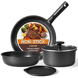 6-Pc Carote Nonstick Cookware Set (8" & 10" Pan, 2-Qt Pot, 2 Lids & Handle) $20