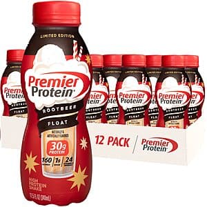 Prime Members: 12-Pack 11.5-oz Premier Protein Shake (Root Beer Float) $15.20 + Free Shipping