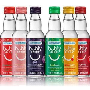 6-Pack 1.36-Oz SodaStream Bubly Fruit Drops for Sparkling Water (Variety Pack) $16.65 w/ Subscribe & Save