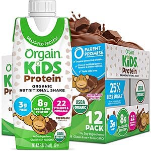 12-Pack 8.25-Oz Orgain Organic Kids Protein Nutritional Shakes (Chocolate) $10.30 w/ Subscribe & Save