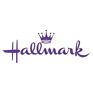 Hallmark clearance product assortment including ornaments, gifts, and stuffed animals displayed together.
