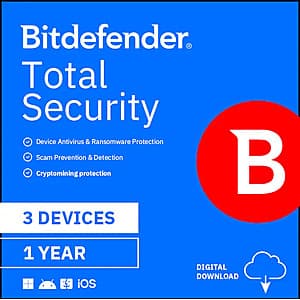 Bitdefender Total Security software package or digital product interface for multi-device protection.