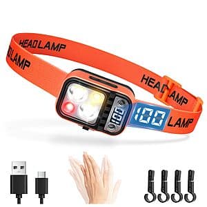 DARKBEAM USB-C Rechargeable LED Headlamp $6.50