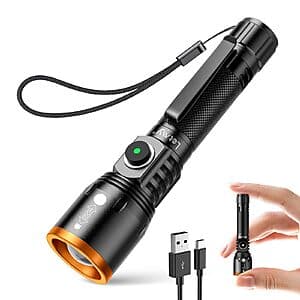 LETMY 800 Lumen Rechargeable Mini Flashlight: 2-Pk $6.50, Single $4