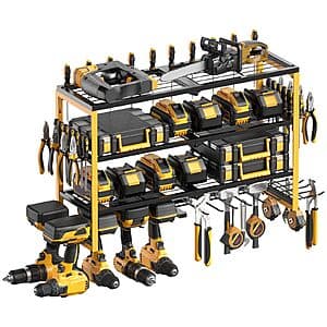 34" CCCEI 4-Layer Wall-Mounted Power Tool Organizer w/ 24 Hooks $21