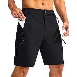 Pudolla Men's Lightweight Cargo Shorts w/ 5 Zipper Pockets (Various Colors) $15