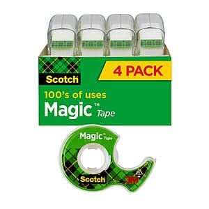 4-Pack 25' x 0.75" 3M Scotch Magic Tape (Clear) $1.65 w/ Subscription + Free Store Pickup