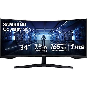 Open Box: 34" Samsung Odyssey G55T 3440x1440 165Hz Curved VA Monitor $197.10 + Free Shipping