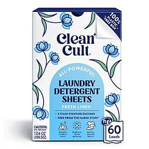 Select Prime Accts: 60-Ct Cleancult Laundry Detergent Sheets (3 Scents) $4.65 w/ S&S + Free S&H