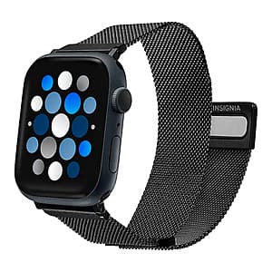 Insignia Stainless Steel Mesh Band for Apple Watch (44 - 49mm, Black) $10 + Free S&H