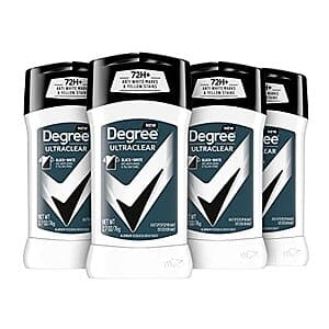 Select Accts: 4-Pk 2.7-Oz Degree Men UltraClear Deodorant (Black + White) $8.75 w/ S&S