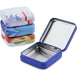 4-Pk ZEISS Tin Box Containers w/ Hinge Lids (2.6" x 2.6" x 1") $2.35