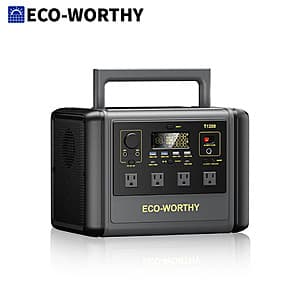 Eco-Worthy 1200W 1024Wh LiFePO4 Solar Portable Power Station $256 + Free Shipping