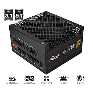 Rosewill VMG1000 1000W 80+ Gold ATX 3.1 Full Modular Power Supply $63 + Free S&H