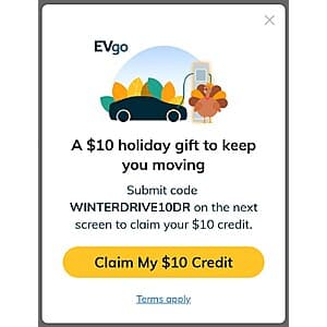 EVgo Mobile App: $10 Electric Vehicle Charging Credit Free