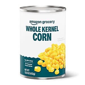 Prime Members: 15.25-Oz Amazon Grocery Canned Whole Kernel Corn 4 for $2.40 w/ S&S + Free S&H