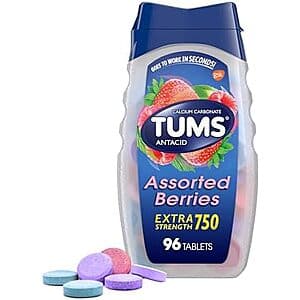 Select Accounts: 96-Count TUMS Extra Strength Antacid Tablets (Assorted Berries) $2.05 w/ Subscribe & Save