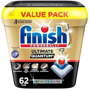 62-Ct Finish Ultimate Plus Infinity Shine Dishwashing Tablets (Unscented) $13.45 w/ S&S