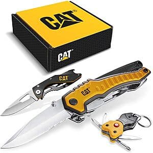 3-Piece CAT 9-in-1 Multi-Tool, Knife & Multi-Tool Key Chain Set $30