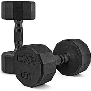 CAP Barbell 12-Sided Coated Dumbbell 20-lb Pair (black) $25