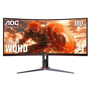 Refurb: 34" AOC CU34G2XP 3440x1440 180Hz Curved VA Monitor $160 + Free S&H