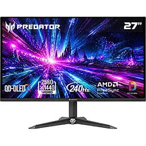 26.5" Acer Predator XB270U 2560x1440 QD-OLED 240Hz Monitor $330 + Free S&H