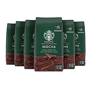 6-Pack 11-Oz Starbucks Flavored Ground Coffee (Mocha) $22.80 w/ S&S