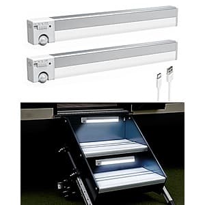 2-Pack EZVALO Rechargeable Motion Activated RV Step Lights $11.50