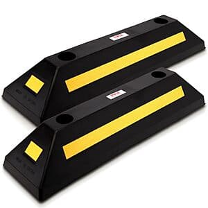 2-pk Pyle Heavy Duty Rubber Wheel Stops for Garage Parking $29