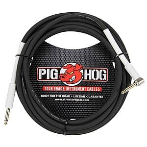 10' Pig Hog High Performance Guitar Instrument Cable (1/4" to 1/4" Right Angle) $13.85