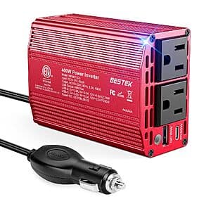 400W BESTEK Car Power Inverter 12V to 110V w/ 2AC & USB-C/USB-A Ports $23.10