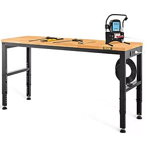 48" x 20" SucceBuy Height Adjustable Hardwood Top Workbench $80.45 + Free Shipping