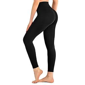 Walifrey Women's High-Waisted Yoga Legging (Black, Various Sizes) $4.55