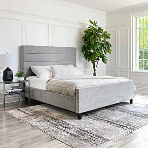 Costco: Abbyson Home Athena Upholstered King Bed Frame w/ Channel Tufted Headboard $700 + Free S&H