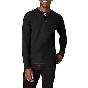 Hanes Men's Beefy-T Henley Cotton Long Sleeve T-Shirt (Various Colors) from $5
