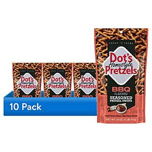 10-Pk 16-Oz Dot's Pretzels BBQ Seasoned Pretzel Twists $20.65