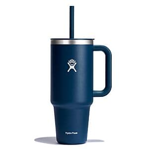 40-Oz Hydro Flask Stainless Steel Insulated Tumbler w/ Lid/Straw (Indigo Blue) $19.85