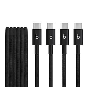 2-Pk 5-ft Beats USB-C to USB-C Charging Cables (Black) $14