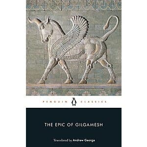 Penguin Classics edition of The Epic of Gilgamesh, a 263-page paperback book featuring the ancient Sumerian poem translated by Andrew George.