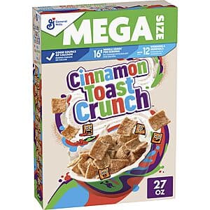 27oz. Cinnamon Toast Crunch Mega Size Breakfast Cereal Box $3.50 w/ Subscribe & Save